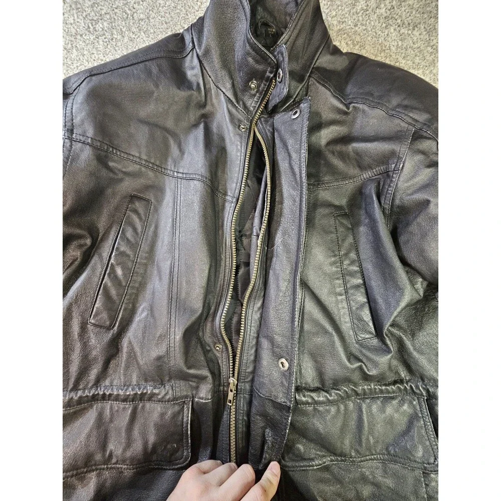 Vintage Expression Contemporary Men’s Leather‎ Jacket SZ L Black Great Condition